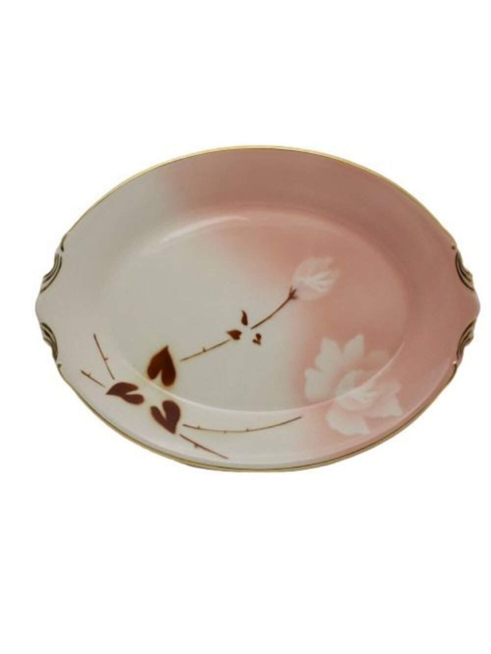 Syracuse China Madame Butterfly Serving Platter 14" Old Ivory Roses Peach Shadow
